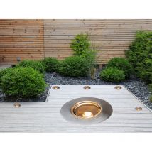 Mini led Bodeneinbauspots Edelstahl/Glas Basisset 6er set mit Trafo Ø3,5cm IP44