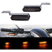 Mini led Clignotant Moto Guidon Aluminium Lumières Ambrés lndicateurs Étanche Séquentiel Lampe Ampoule Universel 12V Homologue pour Cruiser Bobber