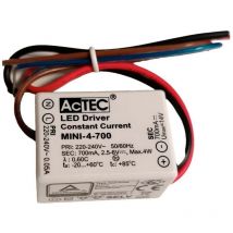Mini Led Driver IP65 Corrente Costante 700mA 2,5V-6VDC 4W 48X38X21mm