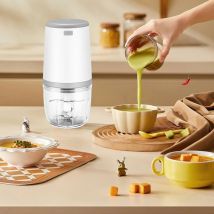 Mini Mixeurs pour Bébé, Mini Robot culinaire, 300ml Bébé Blender, Mini Hachoir Électrique, Mini Robot Culinaire avec Chargement USB, Blender
