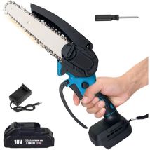 Mini motosega a batteria da 6 pollici, motosega elettrica a batteria, 1 batteria da 3,0 a + caricabatterie, compatibile con caricabatterie Makita,