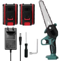 Mini motosega elettrica cordless, 6 pollici, con 2 batterie