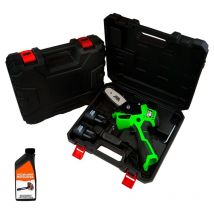 Akita - Mini Motosierra de Batería 16V + 2 Batería + Cargador + Aceite