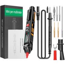 Decdeal - Mini multimètre 6000 points voltmètre va lampe de poche inversée testeur ncv pour résistance à la tension capacité température marche/arrêt