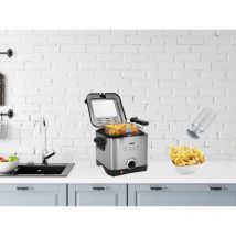 Setpoint - Mini Öl Fritteuse Sichtfenster Deckel 1000 Watt 1,5 Liter, mit Salzstreuer