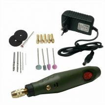 ZVD - Ensemble de mini perceuse électrique et meuleuse - Pour le perçage, la sculpture et le polissage
