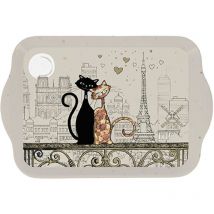Mini plateau en mélamine Chats amoureux à Paris 20 cm