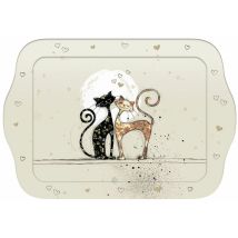 Mini plateau rectangulaire Chats Amoureux – Mélamine – 20.8 x 14 cm – KIUB