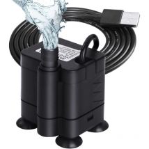 Mini Pompe à Eau, 200L/H usb Aquarium Pump Ajustable Ultra-Silencieux Animaux Pompe, Pompe Eau Submersible D'aspiration Inférieure pour Aquarium,