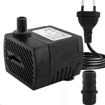 Mini pompe à eau (350 l/h, 5 w), pompe d'aquarium ultra silencieuse avec hub élevé, avec câble d'alimentation de 1,5 m, 2 buses pour bassin,