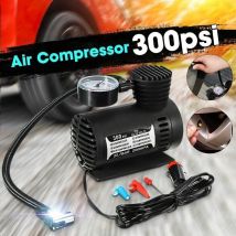Ikodm - Mini pompe de gonflage électrique Candyse - 12V - 300PSI - Universelle - Portable - Pour voiture, moto, basket-ball, vélo - Gonfleur de pneu