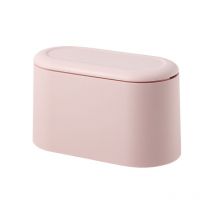 Cyslmuk - Mini poubelle avec couvercle, petite poubelle, poubelle de bureau, mini poubelle de comptoir, micro poubelle, rose