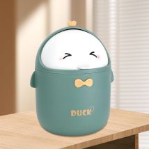 Mini Poubelle De Bureau avec Couvercle, Poubelle de Style Dessin Animé Mignon Portable, Petite Poubelle de Table, pour Chambre, Salle de Bain, Salon,