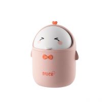 Ensoleille - Mini poubelle de bureau avec couvercle, poubelle portable de style dessin animé mignon, poubelle de bureau, petite poubelle de salle de