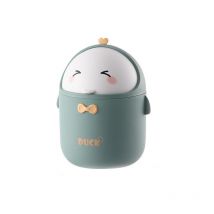 Ensoleille - Mini poubelle de bureau avec couvercle, poubelle portable de style dessin animé mignon, poubelle de bureau, petite poubelle de salle de
