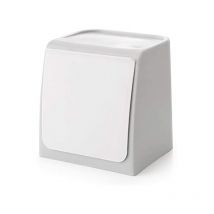 Mini Poubelle Murale, Coupelle Collecte Déchets Cuisine sans Poinçon, Bac Poubelle Collecteur pour Cuisine, Salle de Bain,WC,Bureau - Gris - Ahlsen