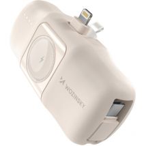 Mini powerbank 5000mAh 15W chargeur iPhone Lightning et Apple Watch - beige