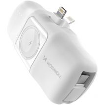 Mini powerbank 5000mAh 15W chargeur iPhone Lightning et Apple Watch - blanc
