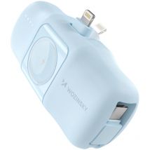 Mini powerbank 5000mAh 15W chargeur iPhone Lightning et Apple Watch - bleu