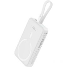 Mini Powerbank MagSafe 10000mAh 20W avec câble Lightning pour iPhone 0,3m blanc