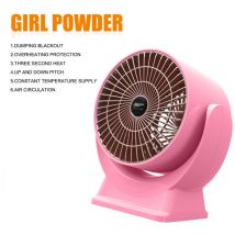 Mini Radiateur Soufflant à Économie d'Énergie Chauffage Soufflant Électrique Radiateur Soufflant 220V 650W pour Salon, Chambre, Salle de Bain , rose