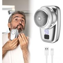 Mini rasoir usb, mini rasoir électrique portable avec affichage de puissance, rasoir électrique portable pour hommes, rasoir électrique portable pour