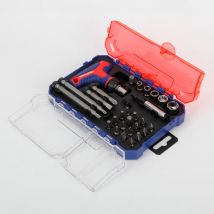 Mini-Ratschen-T-Griff-Steckschlüssel- und Bit-Satz, 28-teilig