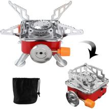 Coocheer - Mini Réchaud de Camping Pliable Portable, Extérieur Mini Brûleur à Gaz pour Randonnée, Outdoor, Pique-Nique, Mini 2800W Réchaud Camping,