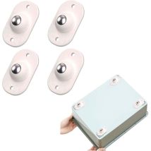Mini Roulettes Pivotantes Auto-adhésives En Acier Inoxydable - Poulie De Rotation À Pour Les Poubelles Et Les Boîtes De Rangement, Petites Roulettes 