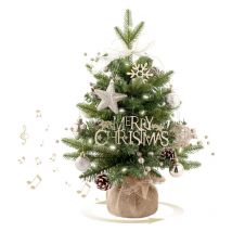 Coocheer - Mini Sapin de Noël de Table (5030cm), Ornements Décoration de Noël,Boîte à Musique Arbre de noël,360° Rotatif Arbre de Noël,Boîte à