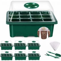 Mini Serre pour Plantes, 6 Pièces 72 Cellules Intérieure Plateau Semis Bac à semis Pépinière Boîte de Culture avec Couvercle et Ventilation Durables