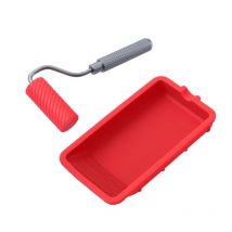 Tlily - Mini Silicone Paint Roller Painting Decorating Kit 48mm Small Tray for Wall Repair Brush