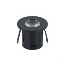 Mini Spot led Encastrable 1W 90° Rond - Blanc Chaud / Noir Silumen