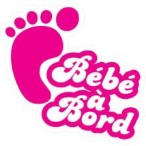 5x Mini sticker Bebe a bord 125x95mm - fille