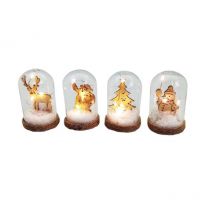 Teca vetro led c/sogg.legno batt. -18159