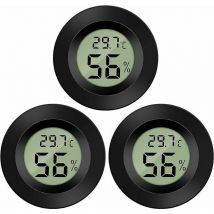 Rtgpt - Mini Thermomètre Hygromètre Digital lcd - Indicateur Portable de Température et d'Humidité, Plage de Mesure -50 à 70°C, 20% à 99% rh (Lot de 3