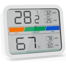 Fitags - Mini Thermomètre Intérieur Hygromètre Numérique Moniteur de Température et d'Humidité avec la Conversion °F/°C Valeur Maximale et Minimale de