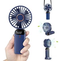 Aiperq - Mini-Tischventilator mit tragbarem USB-Anschluss, kleiner Tischventilator mit 5 Geschwindigkeiten und 3000 mAh USB-Akku, faltbarer