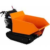 Mini dumper 9CV sur 2 Chenilles 18cm Mini Tombereau 4 Vitesses Benne Capacité de 500KG - Brouette Basculante Motorisée - Chargement & Basculement