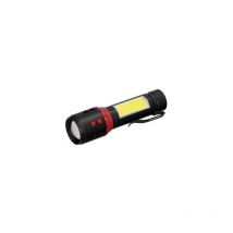 Mini torcia led portatile in alluminio ricaricabile tramite usb (1.200 mAh) 500 lumen 5 Watt. Con funzione zoom e clip di fissag
