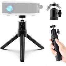 Mini Trépied de Vidéoprojecteur - Trépied pour Mini Projecteur Portable, Support de Projecteur avec Rotule Rotative à 360° en Métal pour Appareil