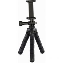 Mini trépied Flex pour smartphone et GoPro, 14 cm, noir (00004609) - Hama