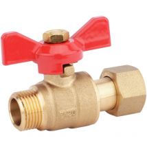 Boutté - Vanne de départ de collecteur à écrou mobile rouge Filetage Mâle/Femelle 12 x 17 mm