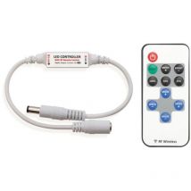 Perel Mini variateur led, 1 canal, avec télécommande rf, idéal pour les bandes led unicolores, convient uniquement pour une alimentation maximale de