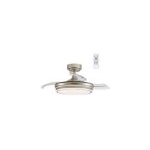 Cristalrecord - Ventilateur Led Moss Mini Nickel À Pales Pliantes 46w 5520lm Cct Dim