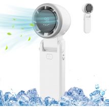 Bleosan - Mini Ventilateur Portable à Main Turbo Réglable en Vitesse Batterie Rechargeable Affichage led pour Femmes Hommes Voyage Camping