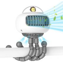 Kinsi - Mini ventilateur - Ventilateur de Poussette, 4 Vitesses Options, usb Rechargeable