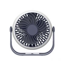 Jusch - Mini-Ventilator, tragbar, usb, 360° drehbar, mit Haken, 2500 mAh Akku, für Schreibtisch, Schlafzimmer, Zelt, Reisen (blau)