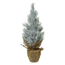 Mini Verschneiter Weihnachtsbaum Silber H 30 X Ø 12 Cm