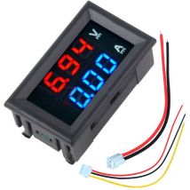 Mini voltmetro digitale Amperometro dc 100V 10A Voltmetro Tester corrente Display a doppio led blu + rosso